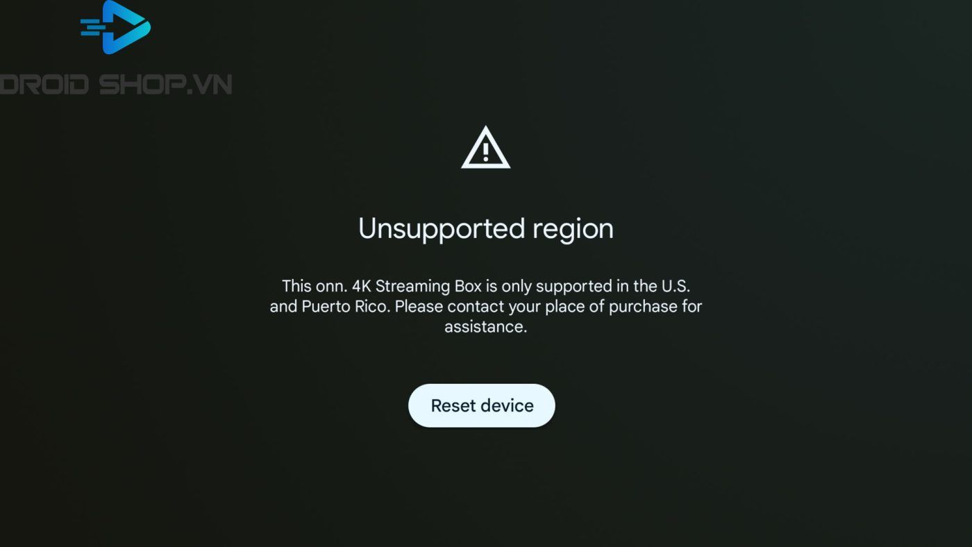 Lỗi Unsupported Region Trên Onn Tv